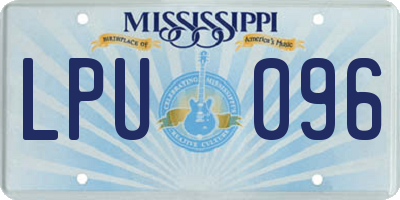 MS license plate LPU096