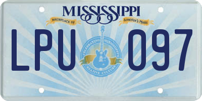 MS license plate LPU097