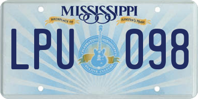 MS license plate LPU098