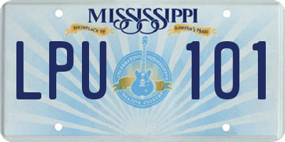 MS license plate LPU101