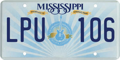 MS license plate LPU106