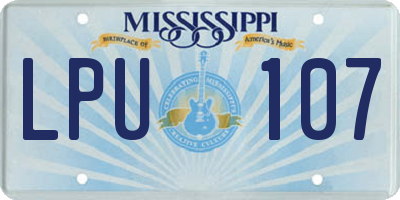 MS license plate LPU107