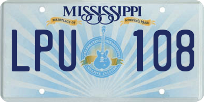 MS license plate LPU108