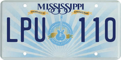 MS license plate LPU110