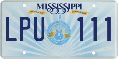 MS license plate LPU111