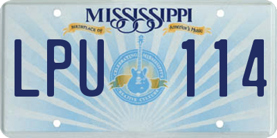 MS license plate LPU114