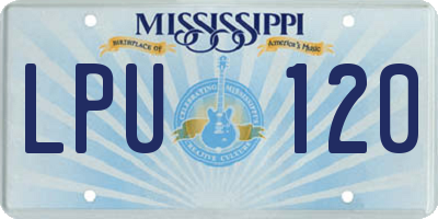 MS license plate LPU120