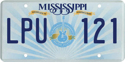 MS license plate LPU121