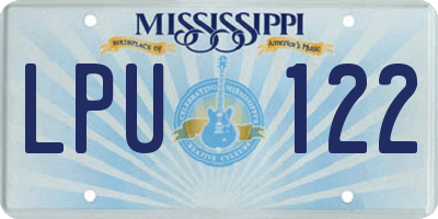 MS license plate LPU122