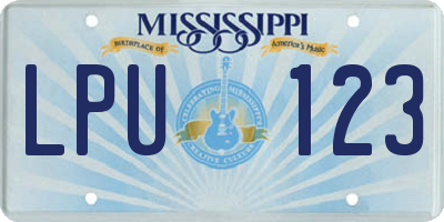 MS license plate LPU123