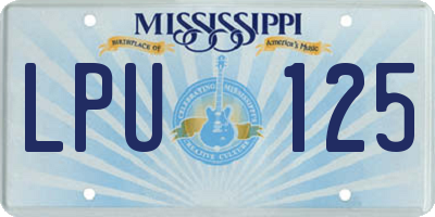 MS license plate LPU125