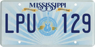 MS license plate LPU129