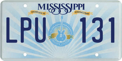 MS license plate LPU131