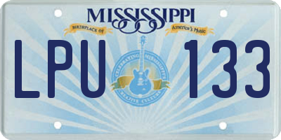 MS license plate LPU133