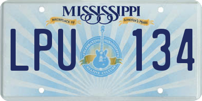 MS license plate LPU134