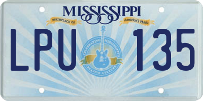 MS license plate LPU135