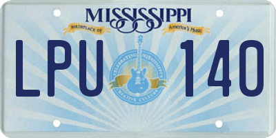 MS license plate LPU140