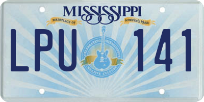 MS license plate LPU141