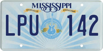 MS license plate LPU142
