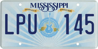 MS license plate LPU145