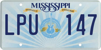 MS license plate LPU147