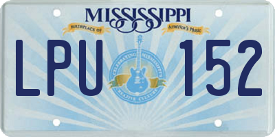 MS license plate LPU152