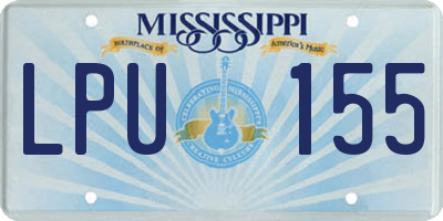 MS license plate LPU155