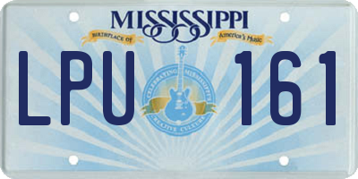 MS license plate LPU161