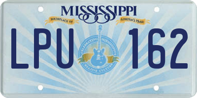 MS license plate LPU162