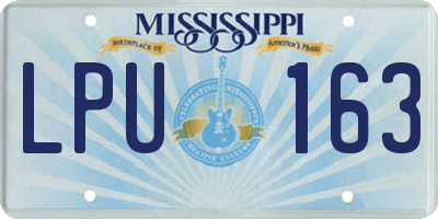 MS license plate LPU163