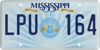 MS license plate LPU164
