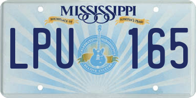 MS license plate LPU165