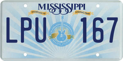 MS license plate LPU167