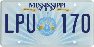 MS license plate LPU170