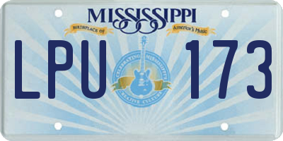 MS license plate LPU173