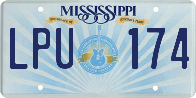 MS license plate LPU174