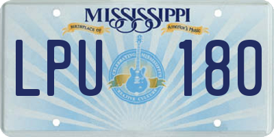 MS license plate LPU180
