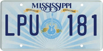 MS license plate LPU181