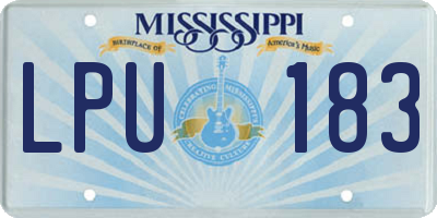 MS license plate LPU183