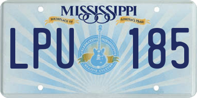 MS license plate LPU185