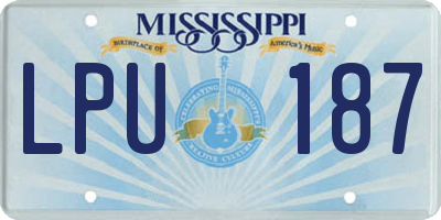 MS license plate LPU187