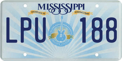 MS license plate LPU188