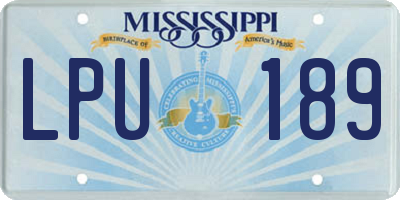 MS license plate LPU189