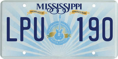 MS license plate LPU190