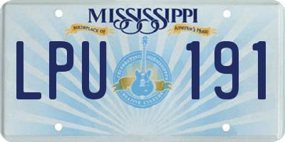 MS license plate LPU191