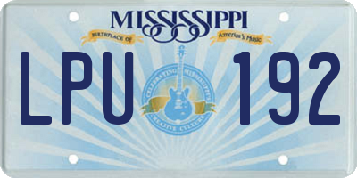 MS license plate LPU192
