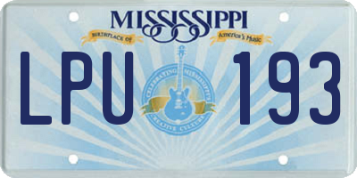 MS license plate LPU193