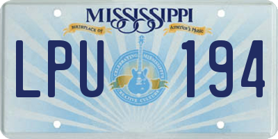 MS license plate LPU194