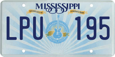 MS license plate LPU195