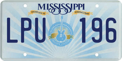 MS license plate LPU196